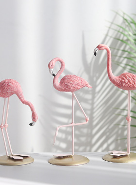 样板房儿童房公主房火烈鸟摆件家居客厅办公桌摆件玄关装饰摆设