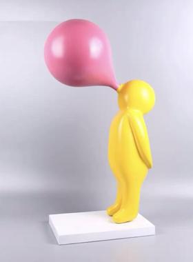 现间代创意吹泡泡卡通人物树脂摆件样板居客厅电家视柜DS9009D桌