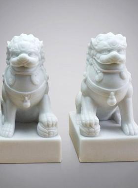 新式书厅房书柜8040软冷铸铜中狮子招财摆件样板房客玄关办公室装