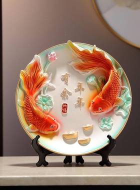 财饰麋鹿家和万事兴玄关隔装LDE饰摆件轻奢现代暖居招客厅断酒柜