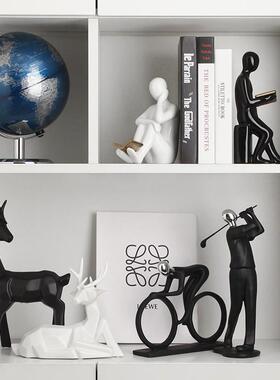 运动人摆艺件现代简约家居装饰品创自意行车摆设物书YP30柜办公室