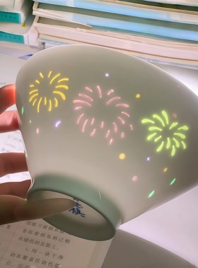 绽放的烟花!漂亮碗装饰摆件七彩玲珑餐具陶瓷桌面装饰品2025新款