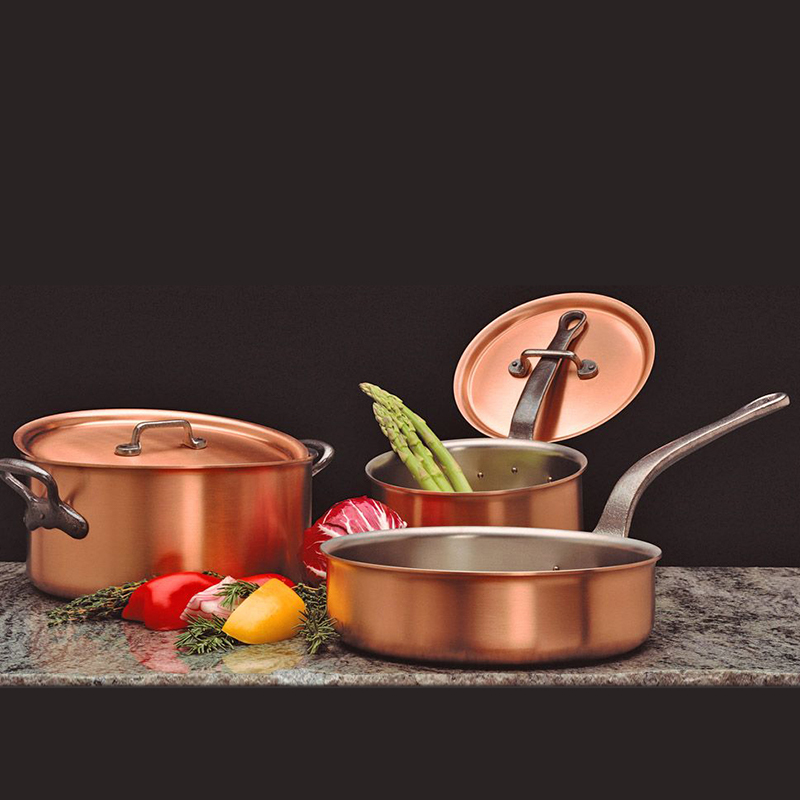 比利时Falk进口铜锅双耳炖锅焖煮锅平底锅家用燃气无涂层汤锅煮面 - 图0