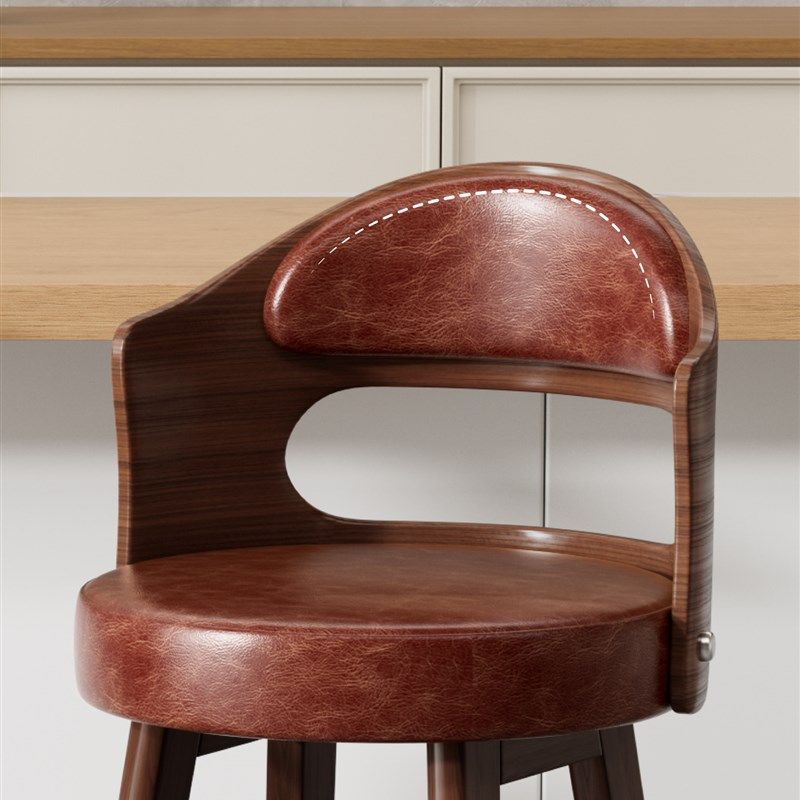 覆古实木吧台椅子家用带靠背高脚椅岛台凳子商用酒店前台收银吧凳,淘宝优惠券,粉丝福利购,淘宝优惠卷