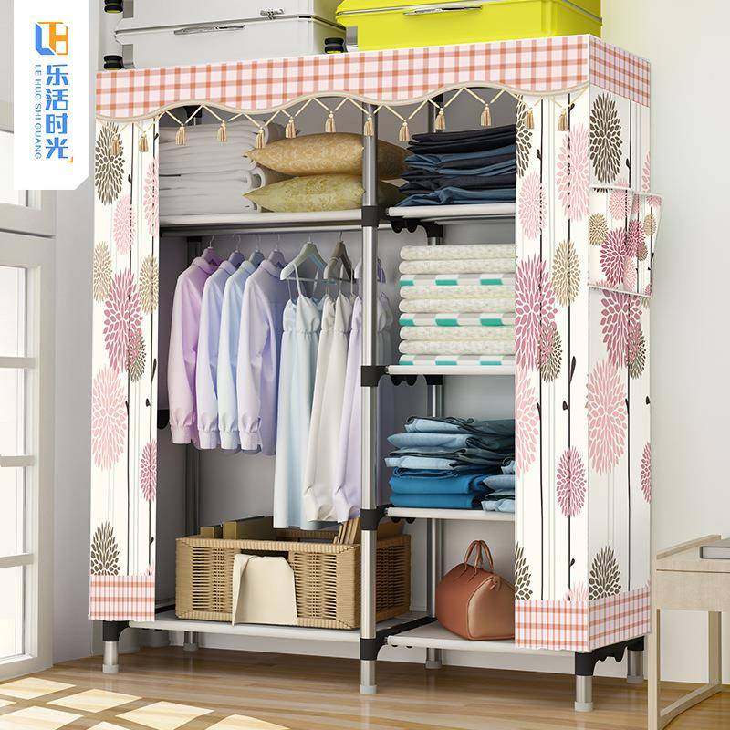 简易衣柜布艺布舍衣柜简约现代QRO租房宿小衣柜装经济型组衣橱纳,淘宝优惠券,粉丝福利购,淘宝优惠卷