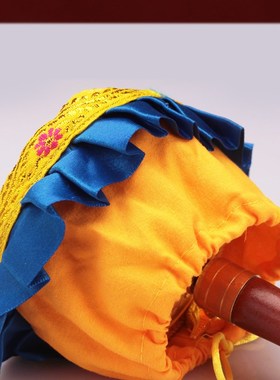 手摇转轮伞盖藏式转桶筒家用摆件遮尘布大小号蓝色黄色八吉祥宝轮