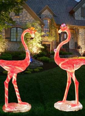 仿户外庭院真动物卡通花火烈鸟花雕塑盆缸花园幼火烈鸟花儿园装饰