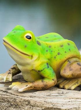 仿HIB青蛙摆件水池动物雕塑鱼缸族小箱造景摆设真假山树脂水装饰