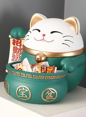 招财匙猫存钱罐玄入户钥收纳银台装饰品TM669658客关厅家居摆收件