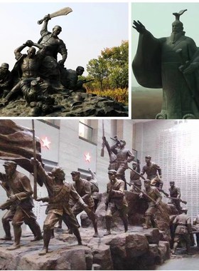 定制大型铸铜玻璃钢人物雕塑景观雕塑现代红军八路军红色文化民俗