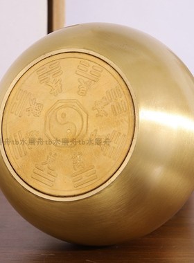 纯黄铜拉丝葫芦开口盖光净面空心家用家居摆件工艺品黄铜百福葫芦