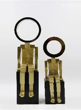 栖间现代创意人物雕塑摆件酒店玄关家居售楼处大厅会谈桌软装饰品