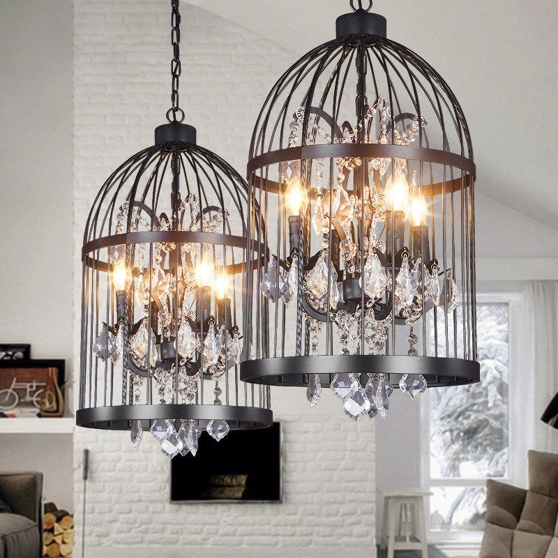 水晶鸟笼吊灯工业风创意个性艺术吧台餐厅灯店铺商用铁艺复古灯具,淘宝优惠券,粉丝福利购,淘宝优惠卷