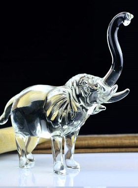 水晶大象万象更新欣欣向荣汽车摆件装饰办公室桌玄关客厅开业礼品
