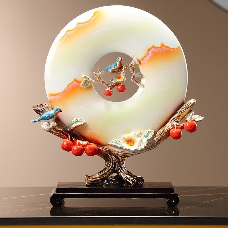 事事如意柿子平安扣摆件高档客厅玄关电视柜新房装饰品树脂工艺品,淘宝优惠券,粉丝福利购,淘宝优惠卷