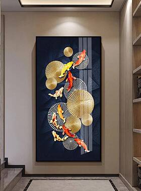 高档E轻奢现代饰画客厅装走廊JAK玄关画带遥控LD灯光画家装挂壁画