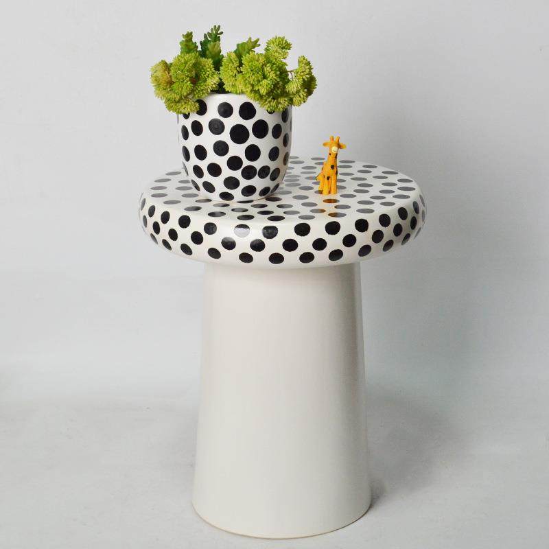 新款圆点菇蘑陶瓷凳客子装饰件小凳子家居圆凳坐墩LVI椅子厅摆装,淘宝优惠券,粉丝福利购,淘宝优惠卷