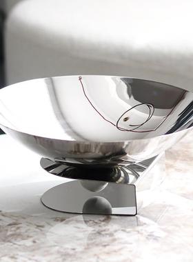 轻极简奢抽象悬空托XNC摆盘件果售楼处样板房客厅玄关茶几盘软装