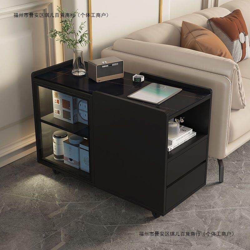 现简约轻奢客厅无品牌/家用侧边柜角几岩板木沙移发代边柜实可动,淘宝优惠券,粉丝福利购,淘宝优惠卷