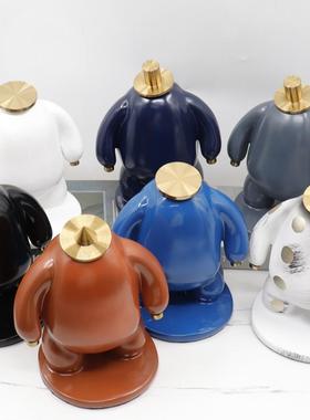 代简约多现色抽象人雕塑样板-房胖子人树家居摆件饰金属脂软装品