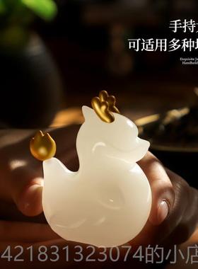 高档天然玉石龙年生肖件吉招财祥物办公室家2居桌面装摆饰204新年