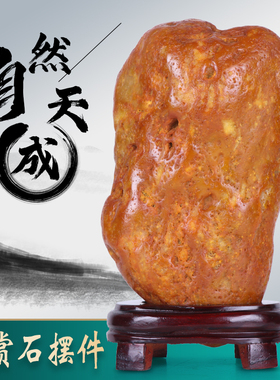 天然黄蜡石原石摆件奇石假山景观石室内客厅办公室黄龙玉观赏石头