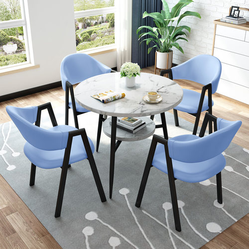 接待洽谈桌椅组合店铺会客休闲桌椅小户型办公室小圆桌餐桌 - 图2