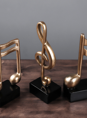 【曼塔】复古金色音符书架摆件家居简约酒柜装饰品书柜小现代摆设