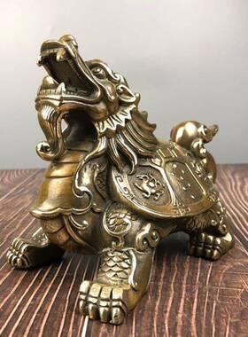 精工仿古龟黄神铜兽四神兽龙龟家客140280厅摆件黄铜居龙摆设