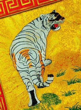 道家LRC高档织缎桌布锦青白龙虎雀桌裙四神兽桌围一朱米