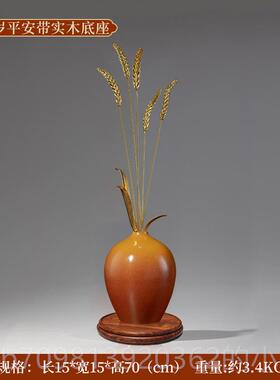 高档岁岁平麦穗铜件现代安轻奢厅玄客关电视柜壁龛竖高摆软装高级