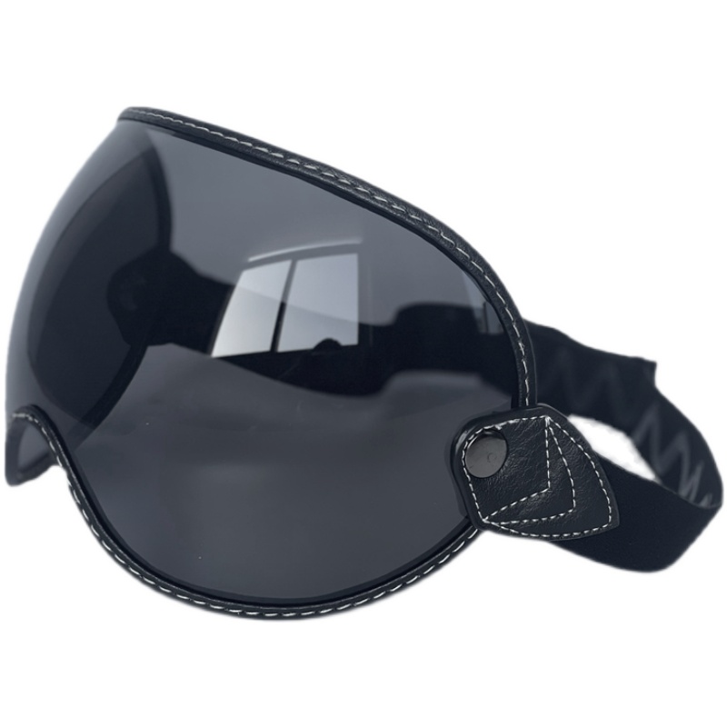 绑带风镜 泡泡镜3/4复古盔半镜全盔四季遮阳防雾挡风护目镜日夜用 - 图3