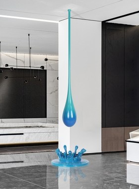 客厅玄关雕塑地台电视柜装饰品摆件创意悬挂水滴天花板吊饰玻璃钢