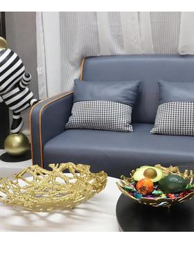 新中创意金属0426收纳果摆件茶几餐厅客厅盘店家式居桌酒面装饰品