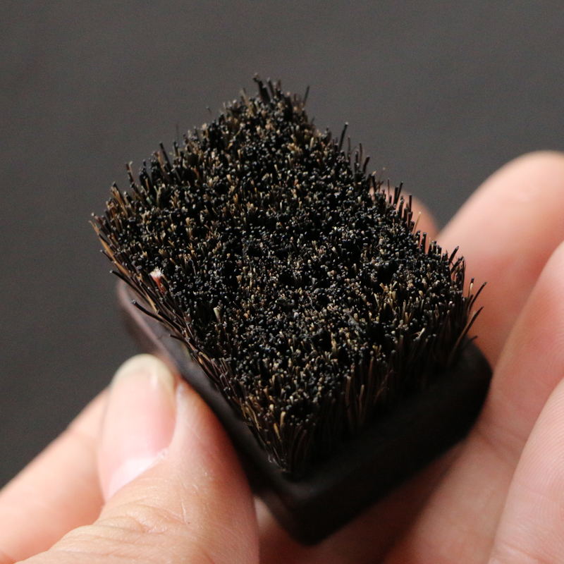 精品东阳名家王雷纯手工留青山水老玉竹文玩刷子竹雕核桃毛刷把玩 - 图2