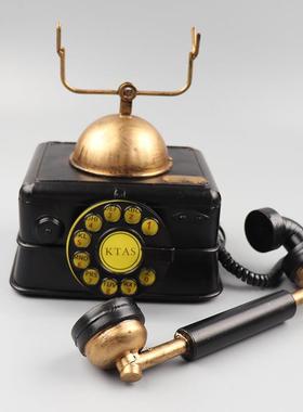 复古老式电话机模型橱窗书柜怀旧收藏品摆设摄影道具创意装饰摆件