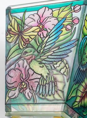 现货包邮花瓶彩绘水培绿植插花器客厅装饰桌面摆件手绘玻璃花瓶