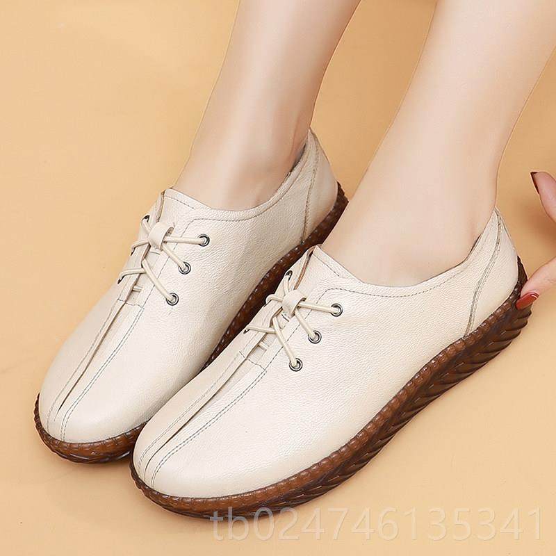 正品春秋新款平底老女鞋休深口闲单鞋中年皮鞋女软妈妈鞋真皮底老,淘宝优惠券,粉丝福利购,淘宝优惠卷