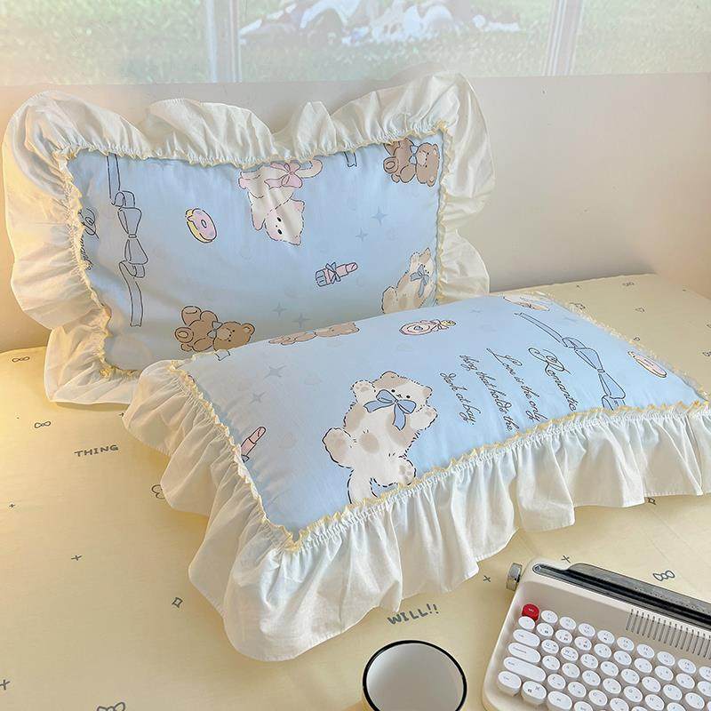 奶油纯件棉床四件套全棉上床品风qc-rl120女生花边被套床单人学生,淘宝优惠券,粉丝福利购,淘宝优惠卷