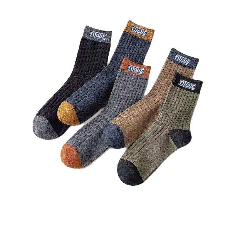 【下单立减50】袜子男士秋冬季中筒袜日系ins潮拼色字母四季百搭M - 图3