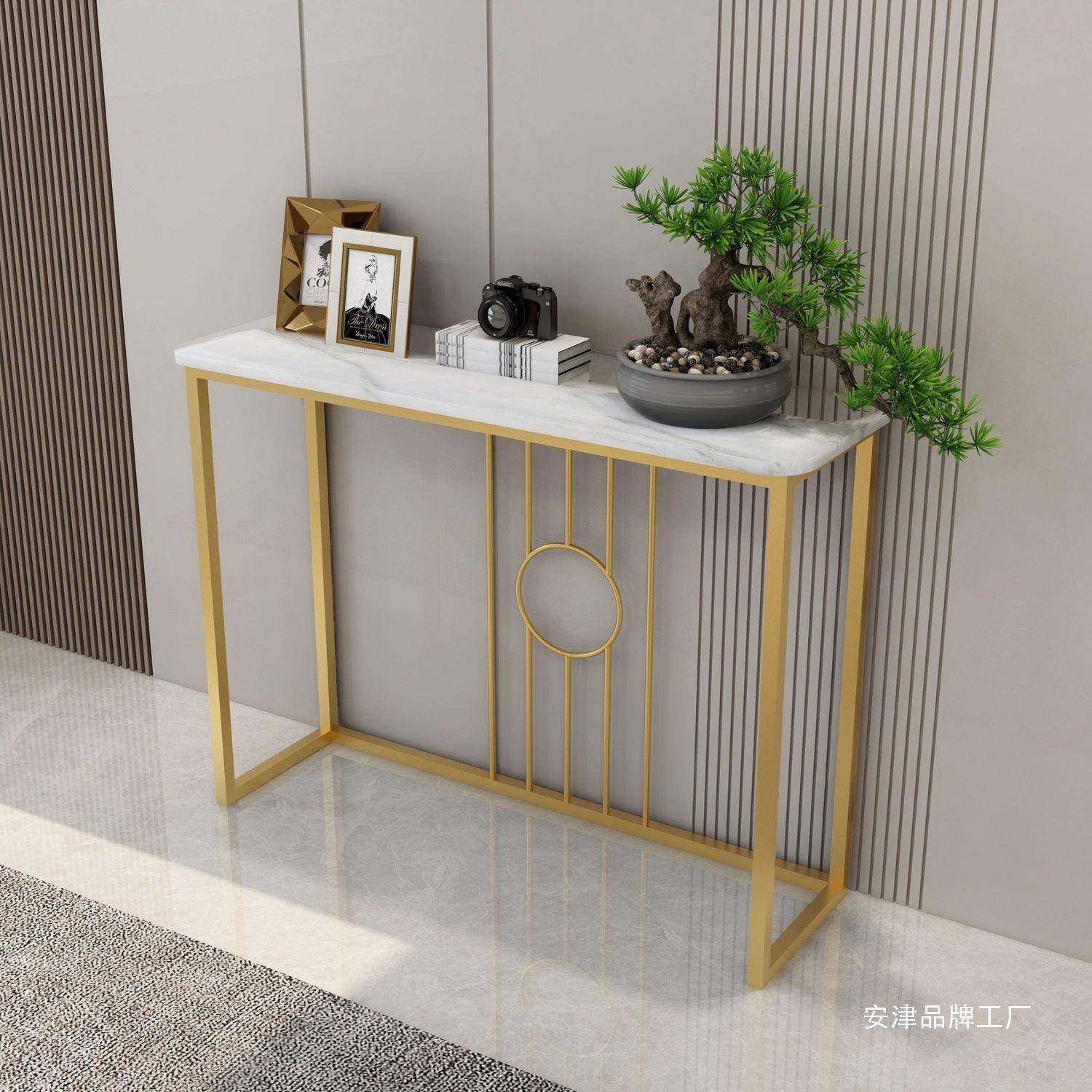 玄关台轻奢简约现代玄关桌靠墙走廊入户客厅置物桌端景玄关条案台 - 图2