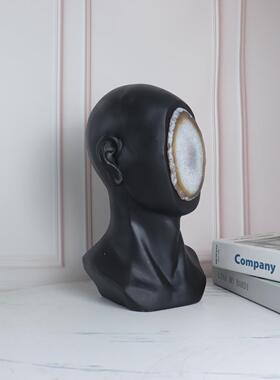 新中式瑙人脸样板房售楼部卧玛瑙片无室书房客柜厅餐电厅视桌面玄