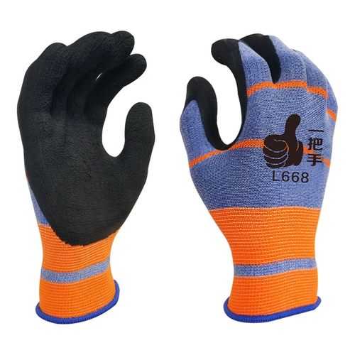 登升一把手L668劳保手套耐磨工作工地男干活透气防滑胶皮薄款浸胶 - 图3