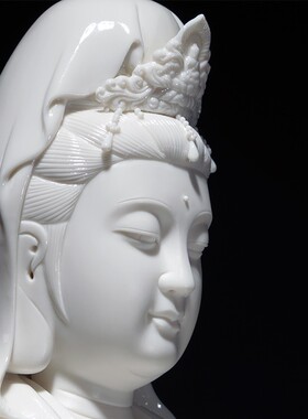 观音佛像菩萨家用陶瓷摆件德化白瓷纯手工陶瓷工艺品客厅