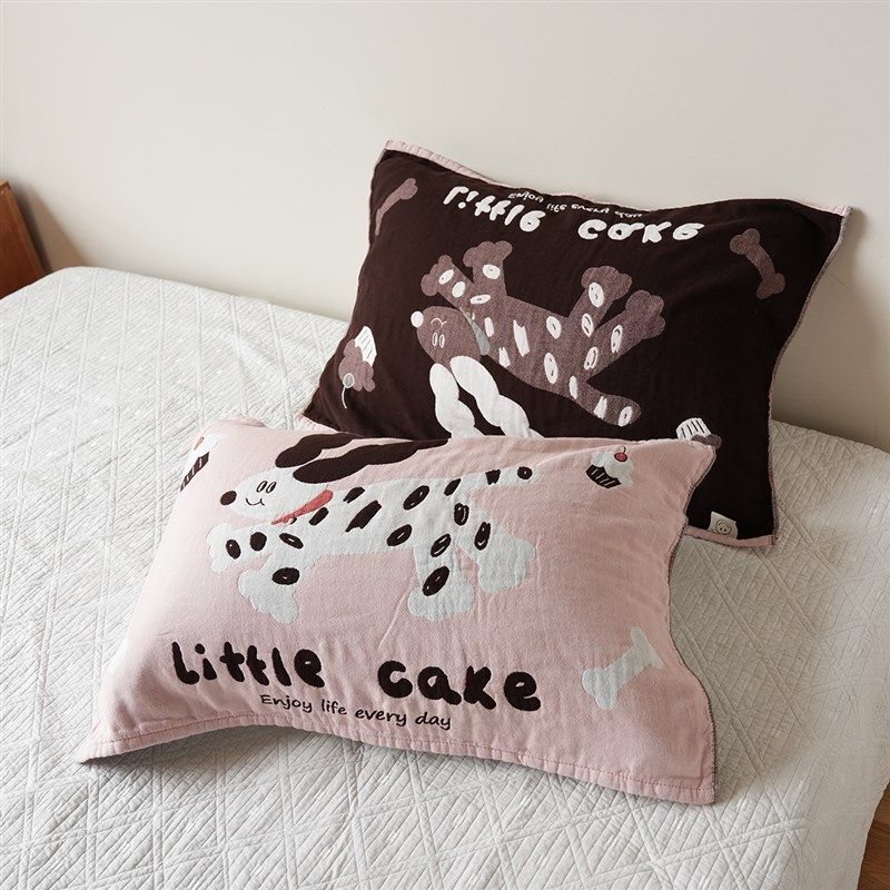 一对装枕巾 A类纯棉四层纱布枕垫 色织卡通枕头盖巾 四季款 床品,淘宝优惠券,粉丝福利购,淘宝优惠卷