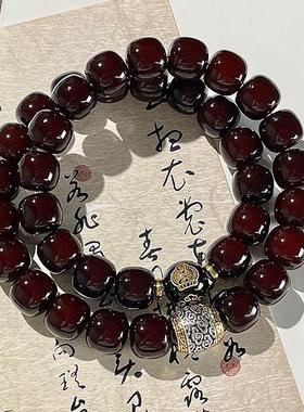 九华山菩提手串优茗佳品十二生肖佛珠手链男女士双圈手持文玩念珠