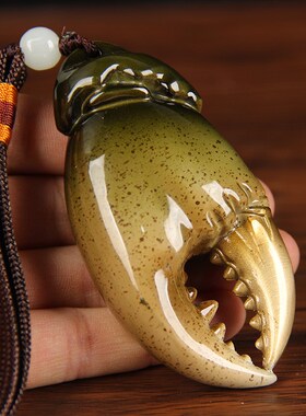 铜螃蟹钳子摆件 铜彩绘象牙白螃蟹钳子摆件 铜手中有钱摆件铜蟹钳