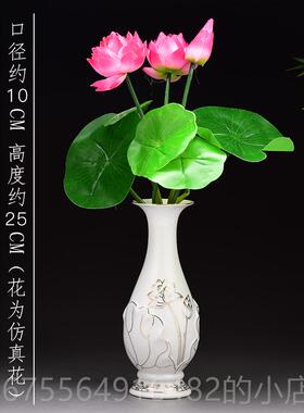 正品供件家用陶佛前佛供奉摆观音瓶插仿真花供瓷花瓶佛具用品