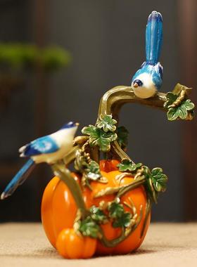 福喜蔓延创意工艺品摆件南瓜喜鹊开业结婚送礼礼品乔迁客厅装饰品