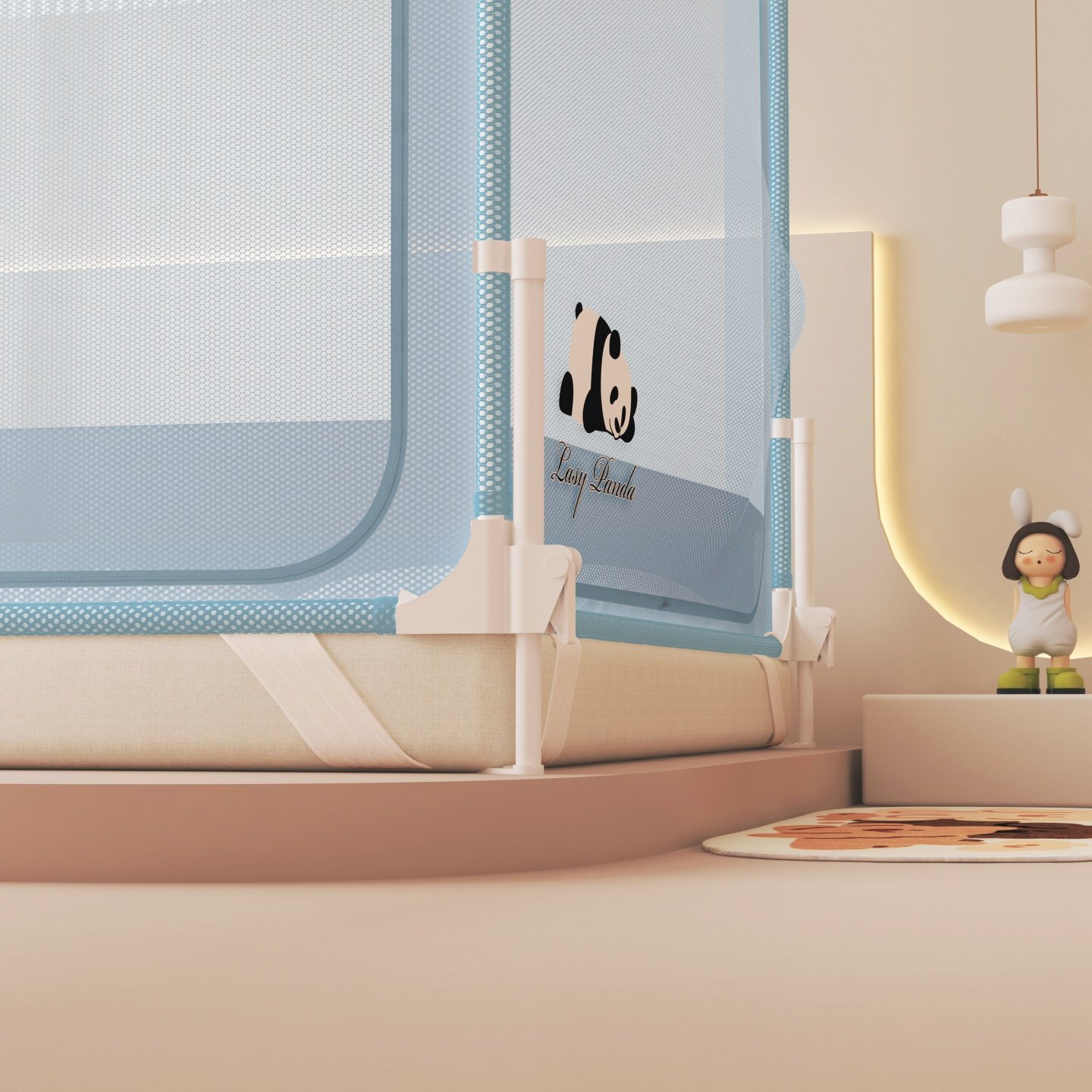 2025新款围栏全底防摔防尘三开门坐床蚊帐家用卧室1.8米床A类纹帐,淘宝优惠券,粉丝福利购,淘宝优惠卷